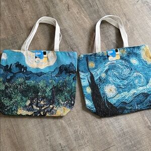 Set of 2 Van Gogh Tote Bags “Starry Night “ and “Olive Trees “ New with tags